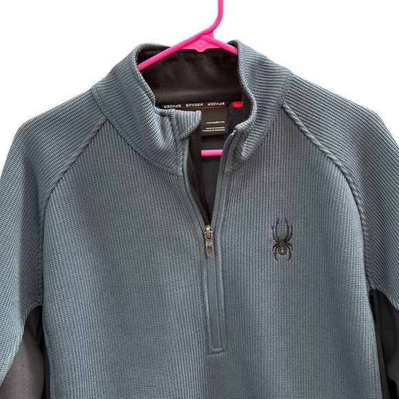Spyder Men's Zip-Up Sweater in Blue and Black - Picture 3 of 4